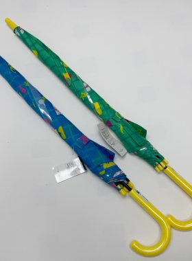 小黄鸭儿童长柄雨伞 半自动透明天窗晴雨伞 卡通可爱防夹手雨具