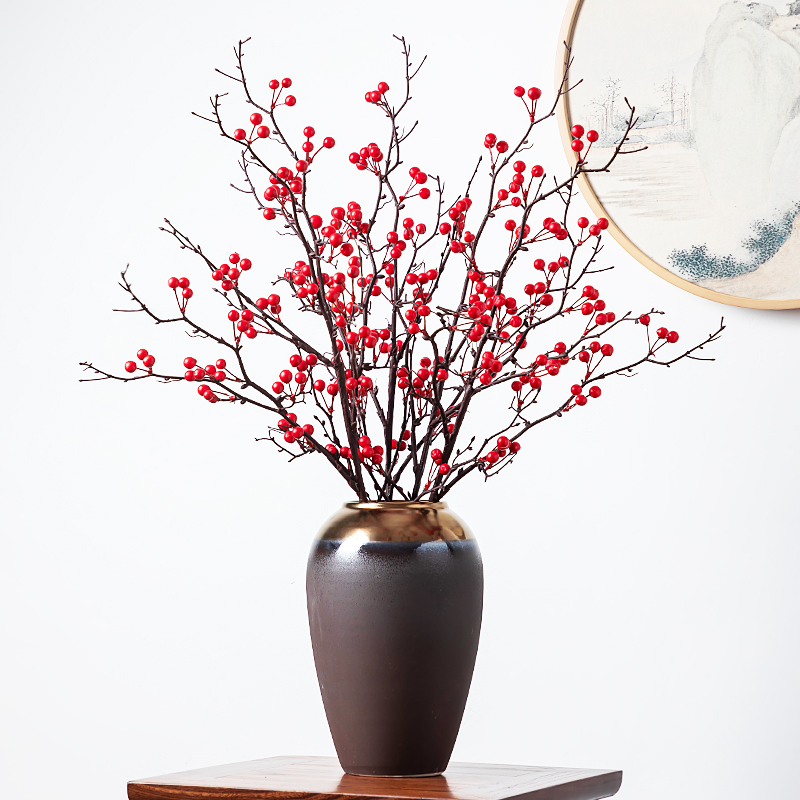 仿真红浆果假花果实黄色沙棘果