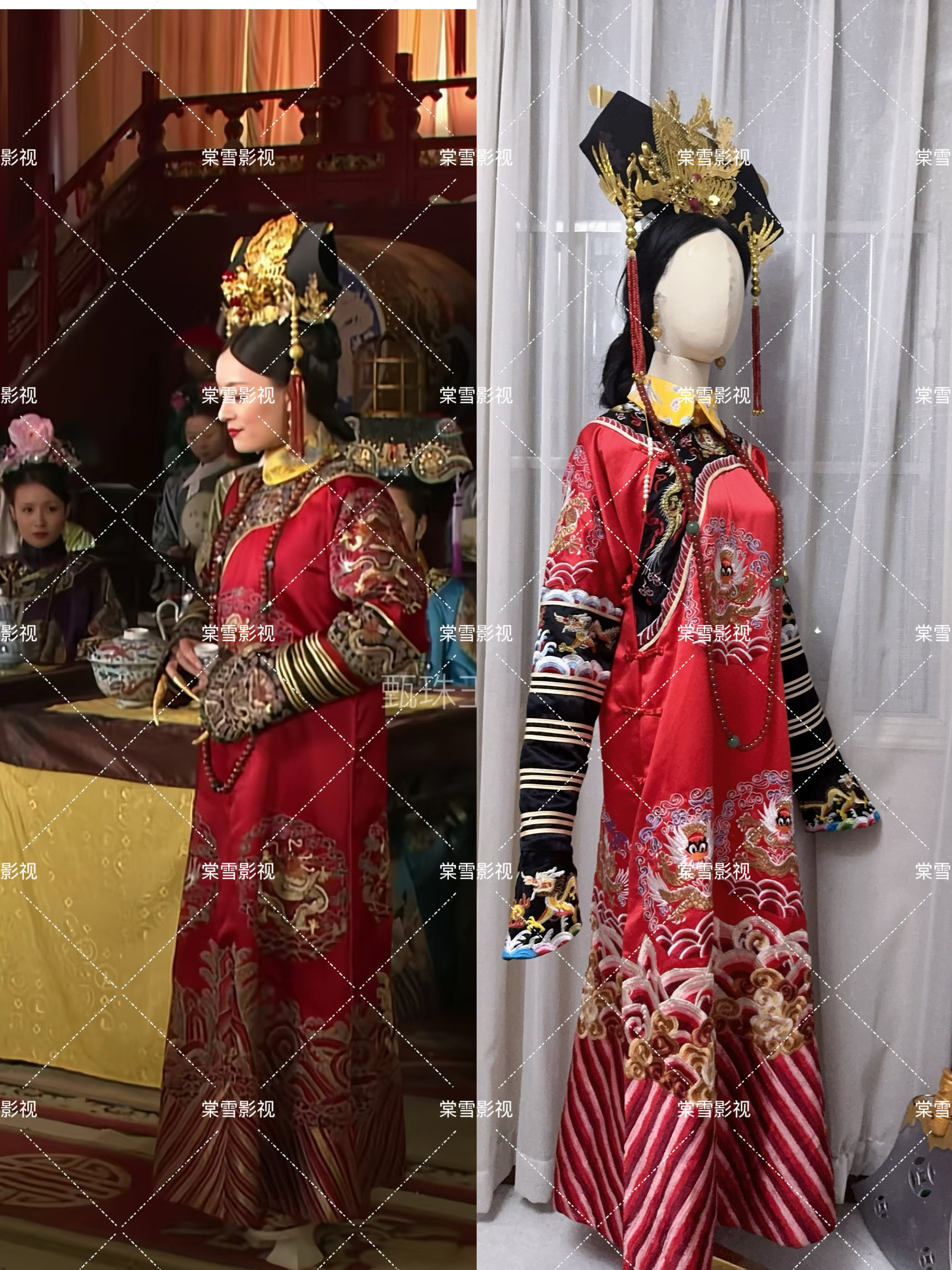 甄嬛传熹妃回宫红色旗装服装同款民族服装/舞台装