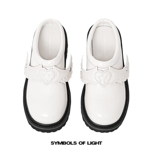 SYMBOLS OF LIGHT翅膀包头拖鞋爱心厚底男女一脚蹬真皮德比穆勒鞋