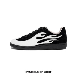 SYMBOLS OF LIGHT 火焰回溯 刺绣火焰黑白拼色 亚比风德训鞋男女