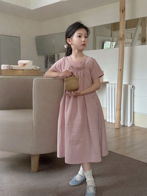 女童2025夏季新款江南风儿童背心裙洋气百搭套装纯棉简约女孩裙子