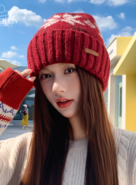 针织毛线帽子女秋冬显脸小保暖