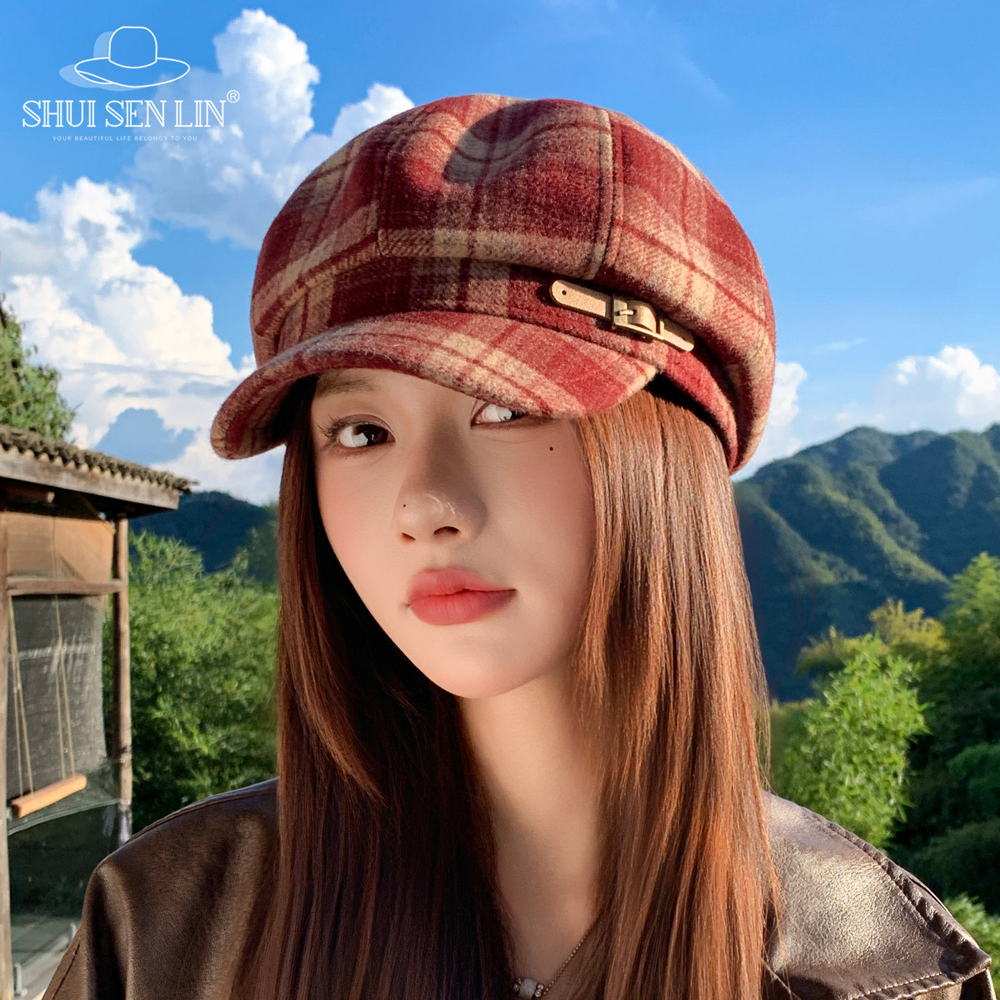 英伦复古气质格纹贝雷帽子女秋冬显脸小百搭时尚百搭八角帽报童帽,服饰配件/皮带/帽子/围巾,帽子,淘宝优惠券,粉丝福利购,淘宝优惠卷