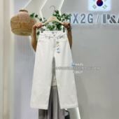 HX2G加绒加厚九分阔腿裤 子 宽松显瘦高腰弹力牛仔裤 女2025冬季 新款