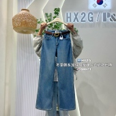 HX2G加绒加厚直筒阔腿裤 子 高腰显瘦弹力拖地牛仔裤 女2025冬季 新款