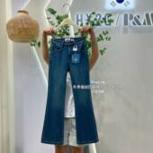 显瘦高腰弹力加绒牛仔裤 HX2G植绒拖地喇叭裤 韩版 修身 2025冬季 新款