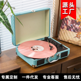 一体式蓝牙黑胶唱片机式手提多功能留声机复古电唱机蓝牙款