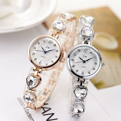 时尚女士钢带手链手表水钻JW女表