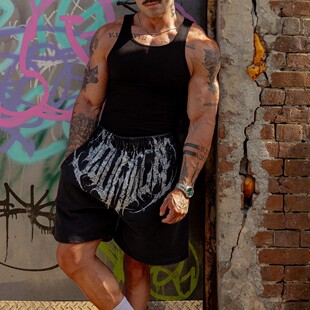 新美式潮牌YOUNGLA男士运动短裤 慢跑运动健身训练休闲宽松棉质