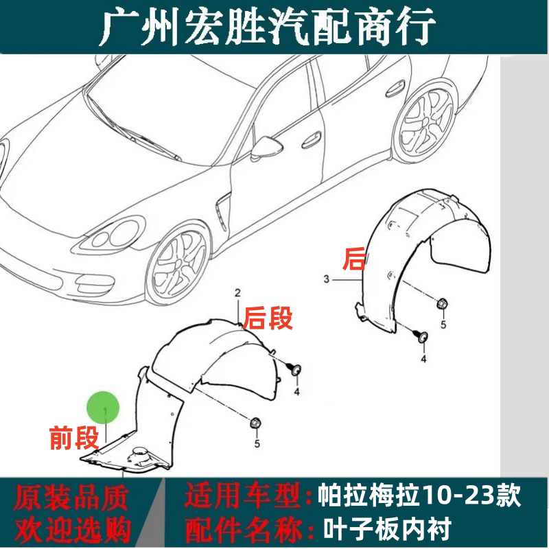 适配10-22款保时捷帕拉梅拉前后叶子板内衬970车轮胎翼子板挡泥板