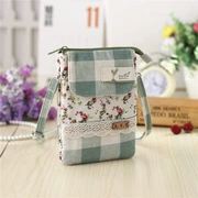 Dọc tươi nghệ thuật điện thoại di động túi xách nữ mini crossbody túi Mùa hè ngọt ngào vải giản dị hoang dã túi nhỏ - Túi điện thoại