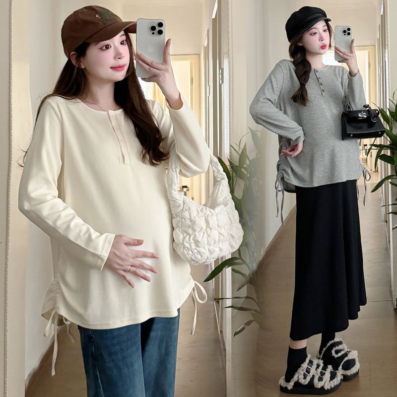 孕妇秋季新款百搭孕妇上衣时尚休闲T恤外穿孕妇宽松大码孕妇卫衣