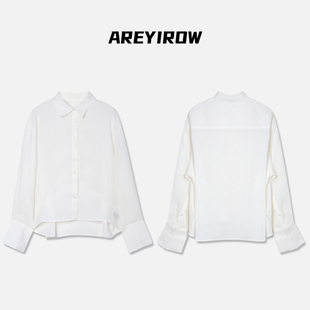 Wang.小宁 H07130CS261 极简亚麻松弛感衬衫