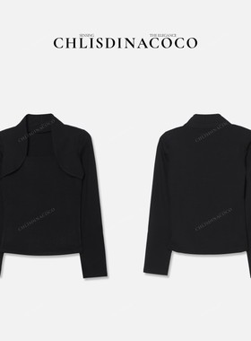 AR | CP轻奢假两件低领长袖T恤C00616CT243