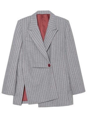 AR | CP轻奢设计师款竖条纹不规则西装外套C8J863WT243