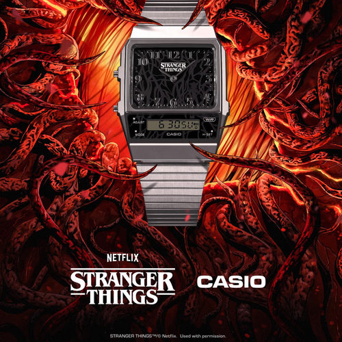 新款Casio卡西欧怪奇物语联名款限量小方块男女手表DW-5600STT-1