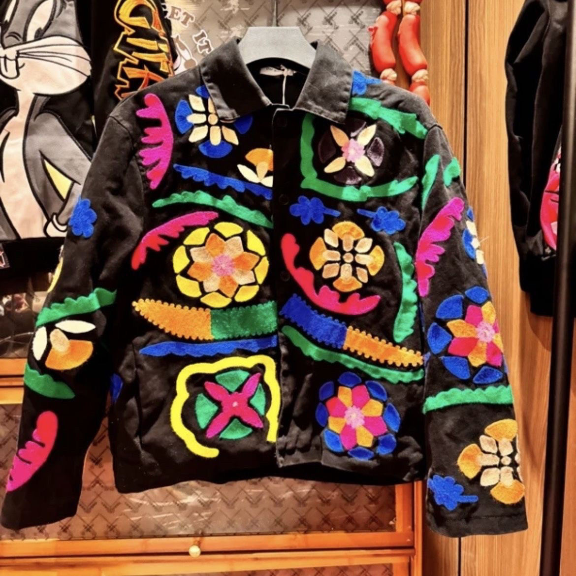 新品2024上市男女同款时尚百搭秋季新款印第安图腾刺绣潮牌外套,男装,夹克,淘宝优惠券,粉丝福利购,淘宝优惠卷