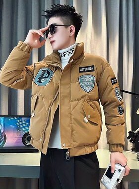 网红棉衣男生面包服冬季加厚社会精神小伙外套男夹克韩版棉服潮牌