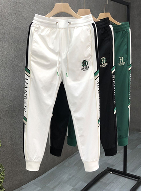 时尚白色痞帅裤子男韩版束脚休闲裤2025春夏季新款男士薄款长裤
