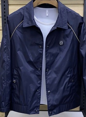 欧货秋季新款男士高级感翻领夹克外套时尚轻奢舒适百搭休闲气质