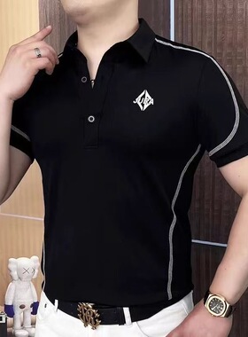 2026夏季POLO男士新款韩版修身时尚休闲百搭半袖翻领T恤短袖潮流