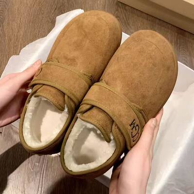 软底雪地靴女款2025新款冬季女鞋加绒博肯毛毛保暖豆豆勃肯鞋棉鞋