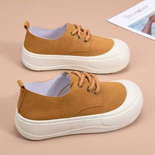 女透气圆头系带学生百搭增高鞋 松糕鞋 女夏厚底内增高超轻薄小黑鞋