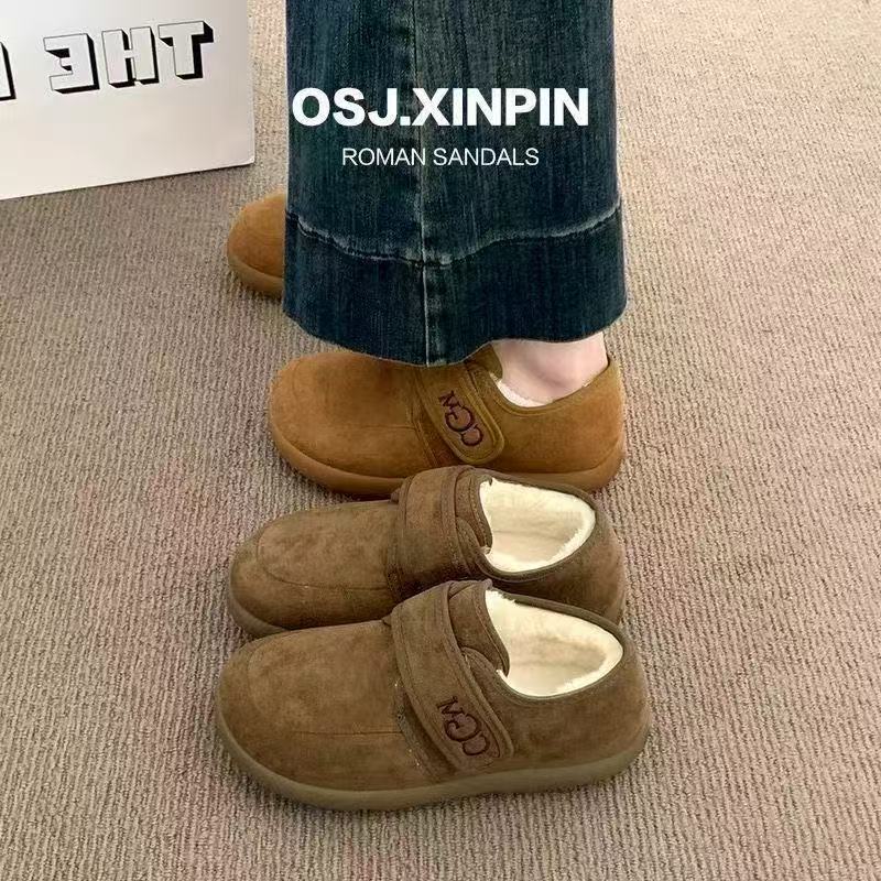 软底雪地靴女款2025新款冬季女鞋加绒博肯毛毛保暖豆豆勃肯鞋棉鞋