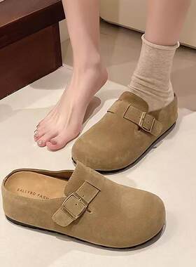 老北京布鞋女森系勃肯鞋新款软底女鞋休闲鞋一脚蹬平底鞋子豆豆鞋