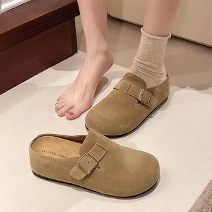 老北京布鞋女森系勃肯鞋新款软底女鞋休闲鞋一脚蹬平底鞋子豆豆鞋