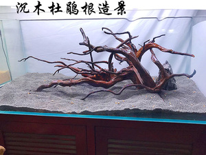 南美溪流风格定制花开富贵沉木杜鹃根造景套餐鱼缸水草缸沉木组合