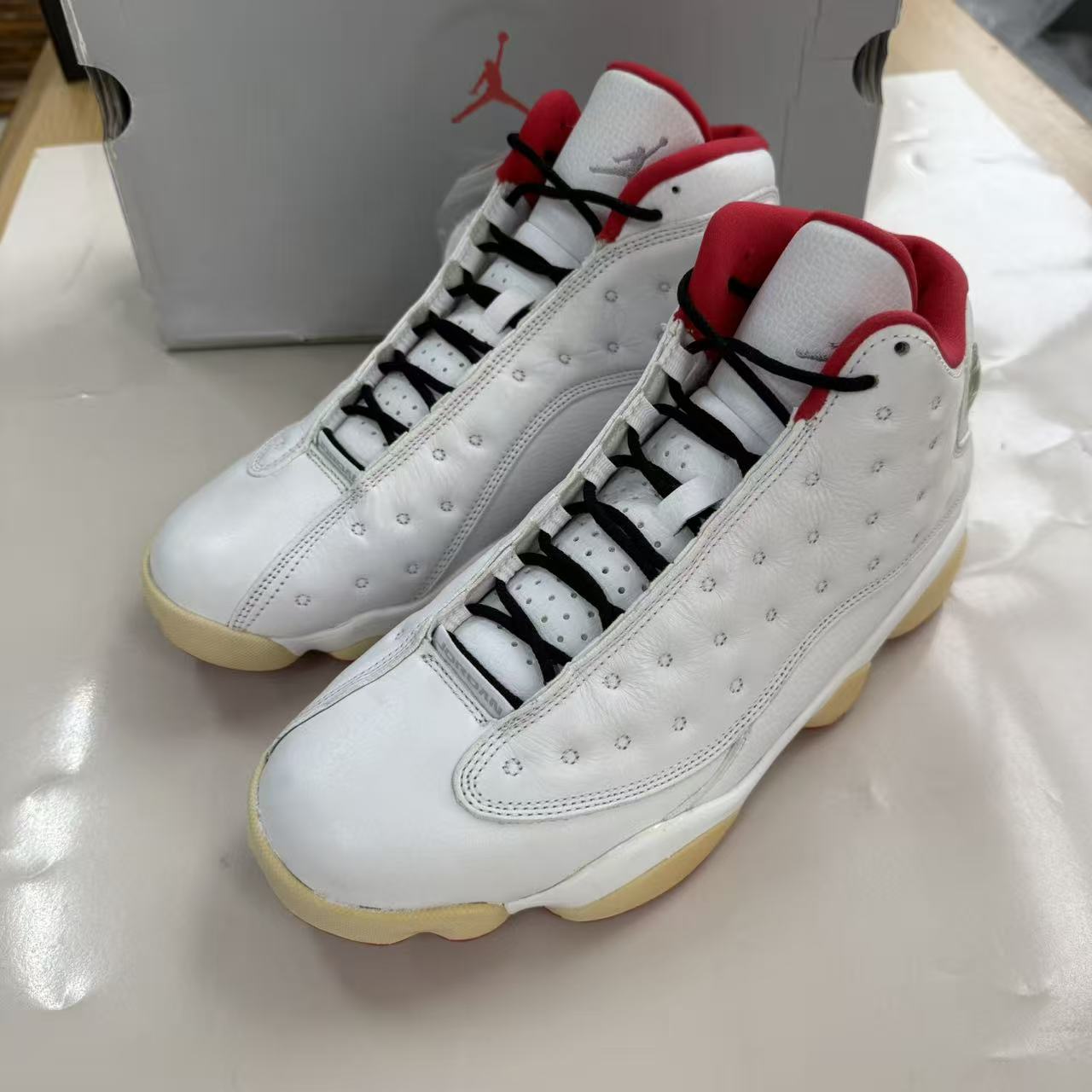 耐克Air Jordan AJ13 白色中帮防滑耐磨复古篮球鞋 414571-103