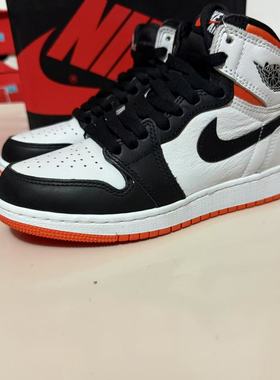 Nike Air Jordan 1 AJ1黑白橙 黑脚趾 扣碎4.0 篮球鞋 575441-180