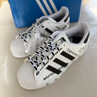 阿迪达斯/ADIDAS SUPERSTAR 金标小花黑白涂鸦贝壳头板鞋 GV9804