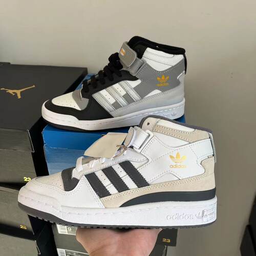 Adidas三叶草童鞋FORUM中帮男童女童复古大童板鞋GY7061 GY7062