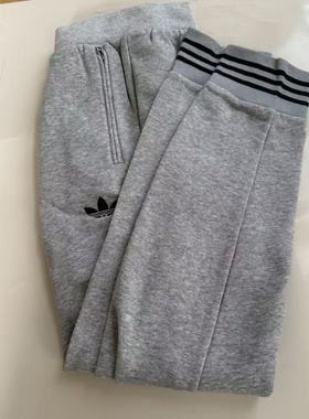 Adidas 阿迪达斯长裤男子运动三叶草休闲灰色运动裤 AB7821
