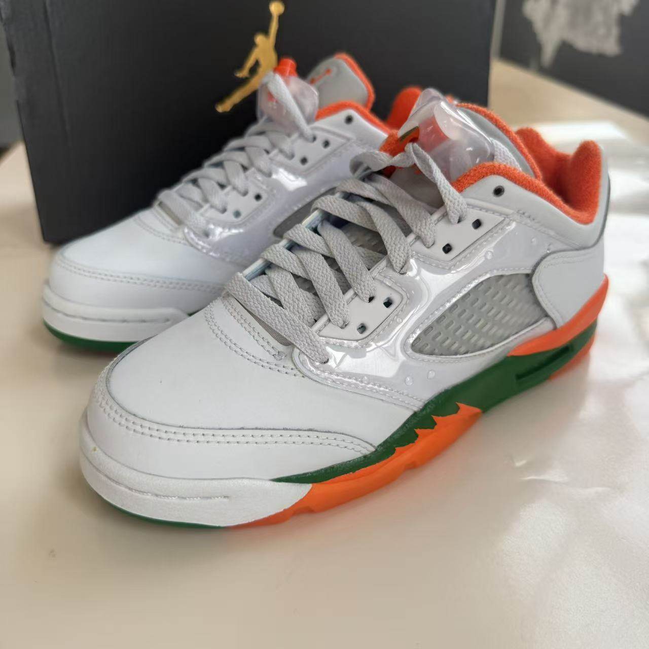 Nike耐克女鞋Air Jordan5 AJ5白橙复古休闲运动篮球鞋FQ1293-018