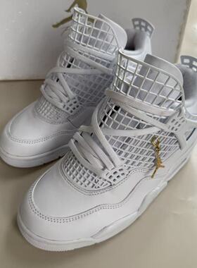 Nike耐克女鞋Air Jordan 4 Net AJ4白色中帮复古篮球鞋FN7251-107
