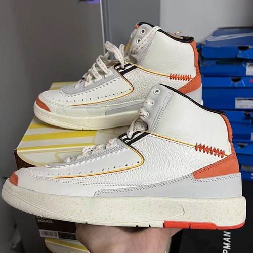 Air Jordan 2 AJ2 米白橙 传承男子高帮复古运动篮球鞋DO5254-180