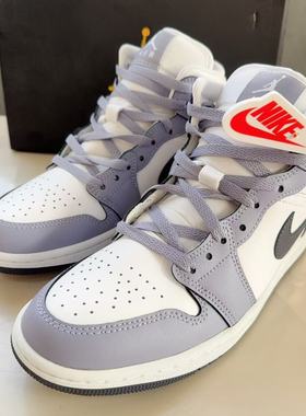 耐克/Nike Air Jordan 1 MID白紫舒适复古中帮篮球鞋DQ8426-145