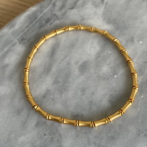 【福利】金色时光。高级磨砂金色竹节细手链镯弹力松紧百搭叠戴