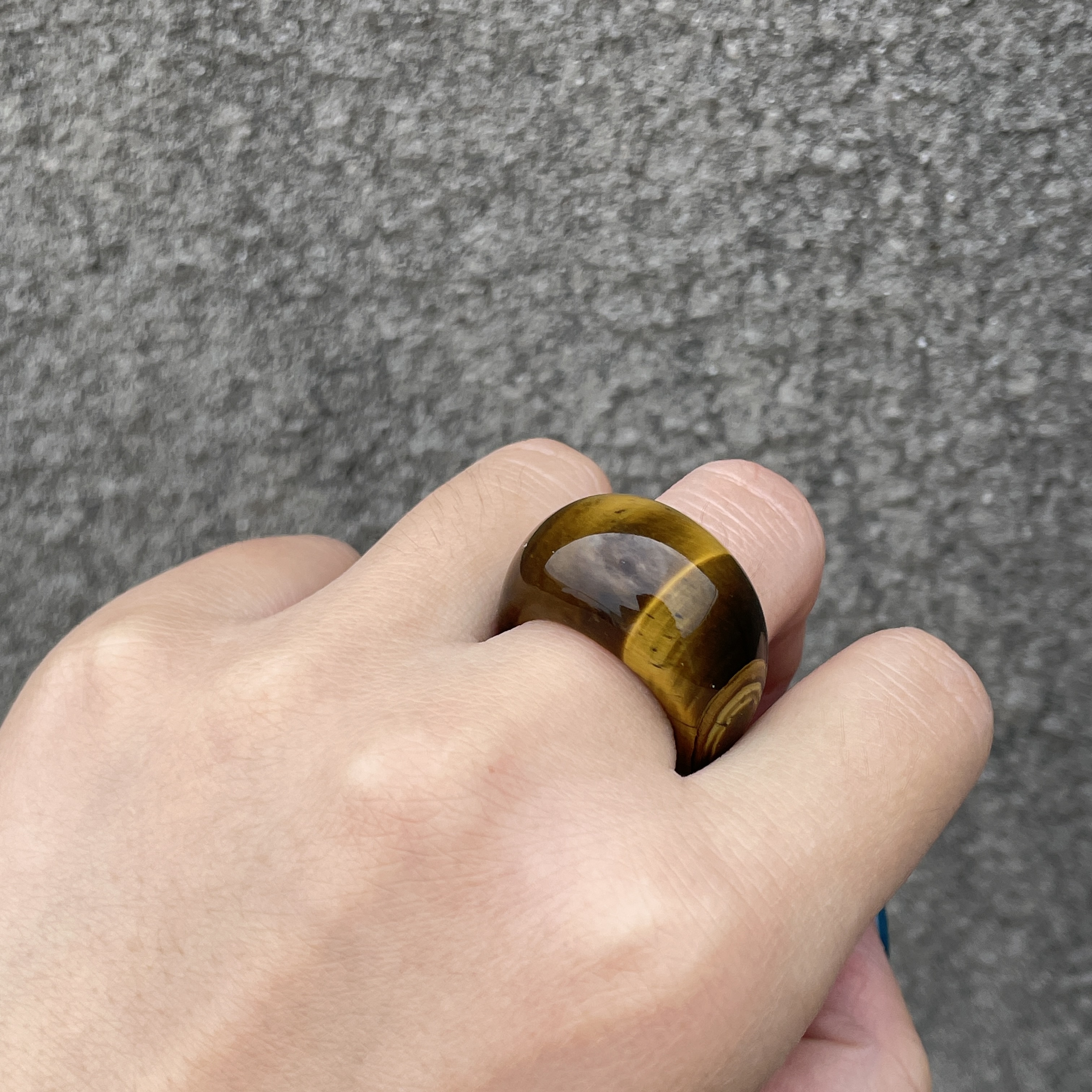 天然虎眼石美拉德戒指时髦秋冬