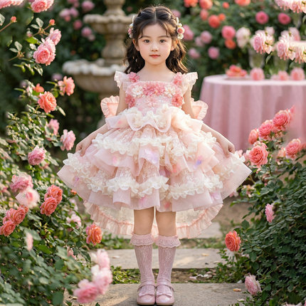 洛丽塔女童公主裙春夏2026年新款儿童洋气绝美生日礼服女孩连衣裙