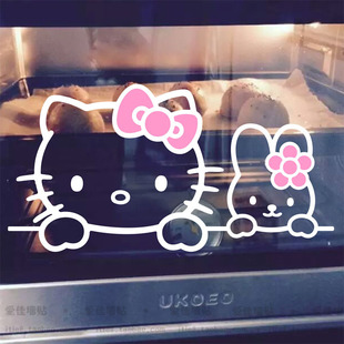 hello kitty猫蝴蝶结儿童房卧室床头浪漫电视背景卡通墙贴纸特价