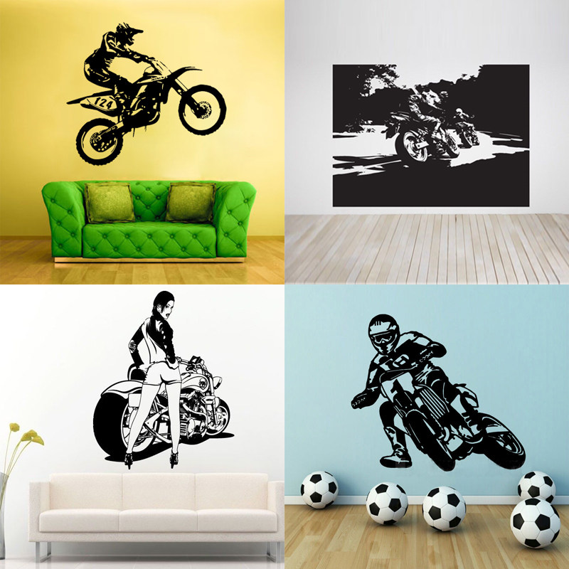 摩托车贴画个性机动车赛车家居装饰壁画房间客厅越野涂鸦墙贴贴纸