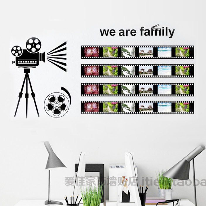 电影胶片胶卷照片墙贴纸 公司团队相片框贴同学员工风采文化墙贴
