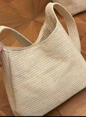 bag handbag2024新款单肩包女斜挎包购物袋草编P32--30CM