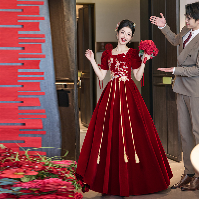 大码敬酒服新娘2025新款轻奢小众