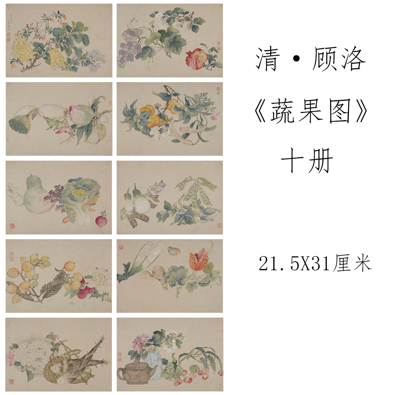 顾洛国画高清临摹范本小品花鸟